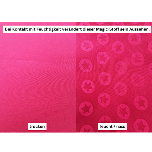 Velokorbabdeckung aus Softshell – upgecycelt & vielseitig - pink mit Magic Effekt