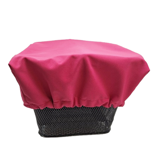Velokorbabdeckung aus Softshell – upgecycelt & vielseitig - pink mit Magic Effekt