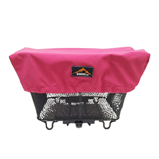 Velokorbabdeckung aus Softshell – upgecycelt & vielseitig - pink mit Magic Effekt