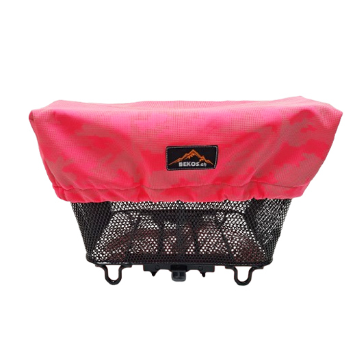 Velokorbabdeckung aus Softshell – upgecycelt & vielseitig - pink reflektierend