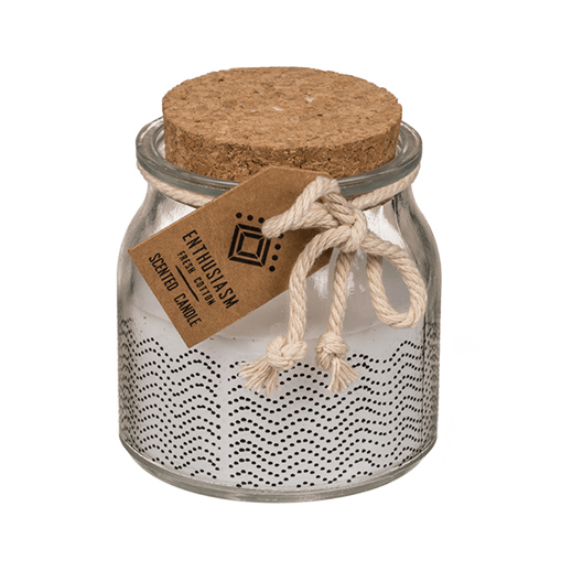 Duftkerze Fresh Cotton im Glas mit Korkdeckel