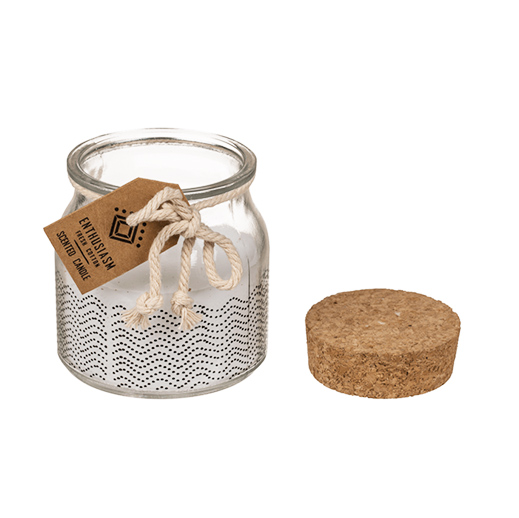 Duftkerze Fresh Cotton im Glas mit Korkdeckel