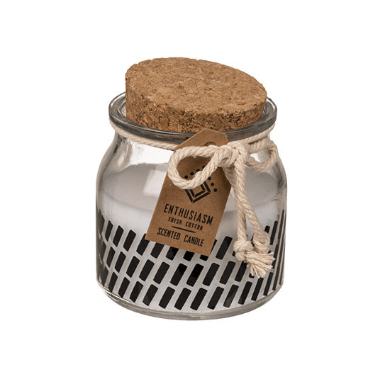 Duftkerze Fresh Cotton im Glas mit Korkdeckel