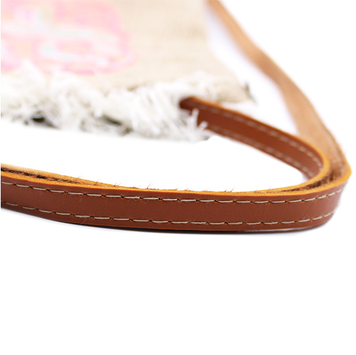 Jute Tasche mit Sommermuster bestickt