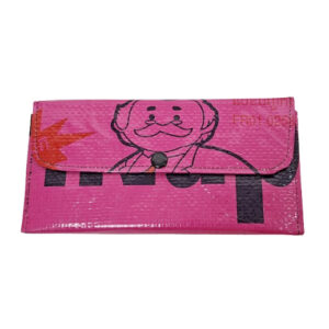 Upcycling - geräumige Damen-Geldbörse aus recycelten Futtersäcken pink