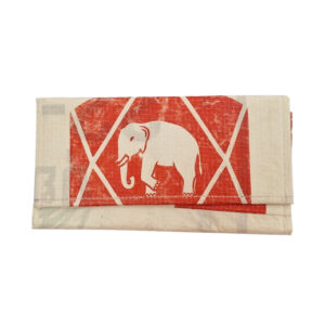 Upcycling - stilvolle Damengeldbörse aus recycelten Zementsäcke Elephant creme
