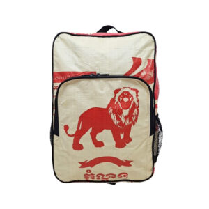Upcycling - Tagesrucksack aus recycelten Zementsäcke Löwe