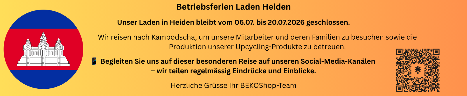 Betriebsferien Laden Heiden