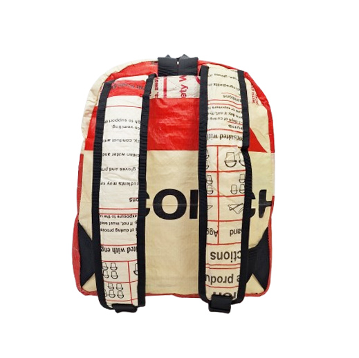 Upcycling - City Rucksack aus recycelten Säcke Patchwork Elephant
