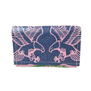 Upcycling - praktische Geldbörse aus recycelten Düngerssäcke Adler pink