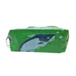 Upcycling – Schreibzeug-Etui aus aus recycelten Fischfuttersäcke grün / blau
