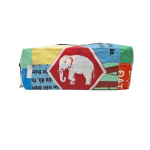 Upcycling – Schreibzeug-Etui aus recycelten aus recycelten Säcke Patchwork Elephant