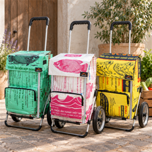 Upcycling - Einkaufstrolley aus recycelten Säcken mit Andersen Fahrgestell