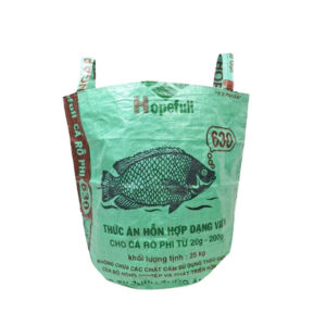 Upcycling - grosser Wäschesack / Universaltasche aus recycelten Fischfuttersäcke grün