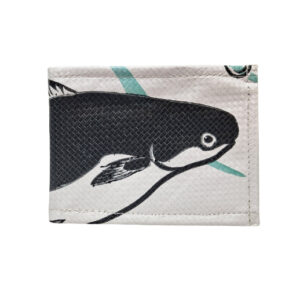 Upcycling - kompakte Geldbörse aus recyceltem Fischfuttersack weiss