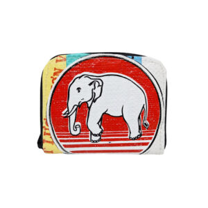 Upcycling - praktische Geldbörse mit Reissverschluss Patchwork Elephant