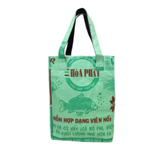 Upcycling - Shopper Small aus recycelten Fischfuttersäcken leuchtgrün